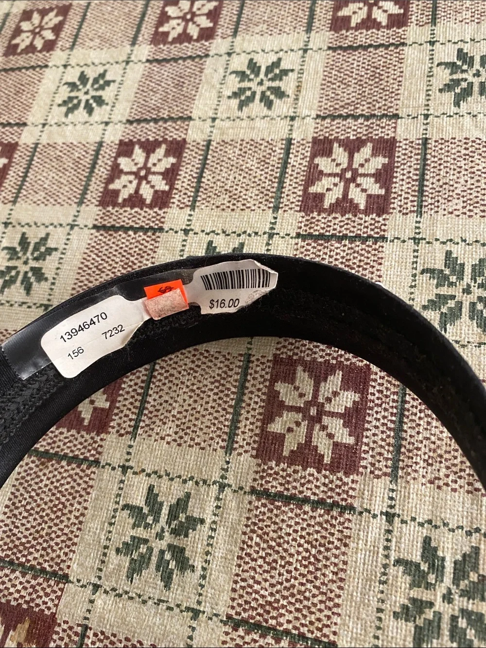 Urban Outfitters Black Satin Headband with Crystal Burst Accent